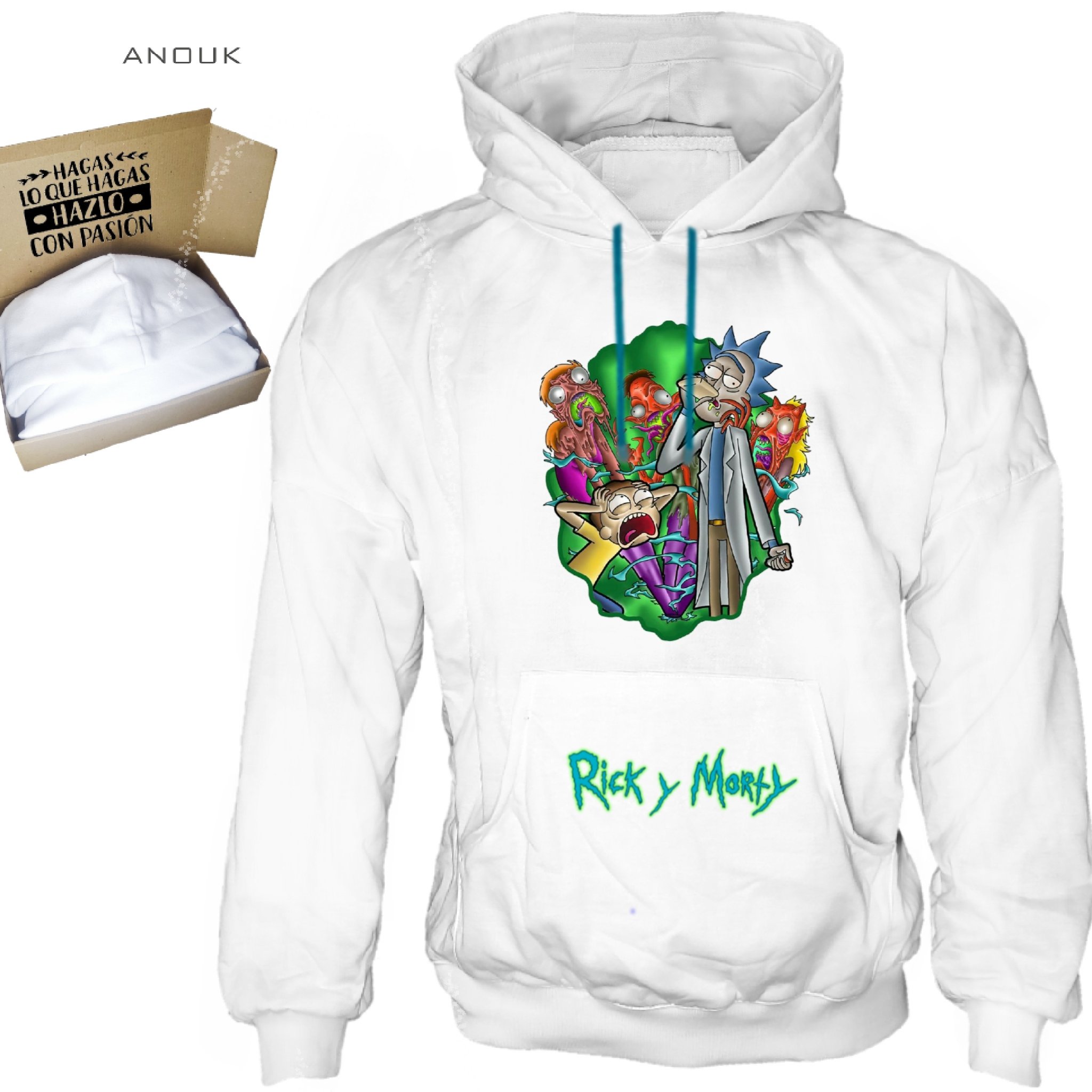 Buzo Personalizado Rick And Morty Alta calidad Algod n de 280gr Estampado con Capota