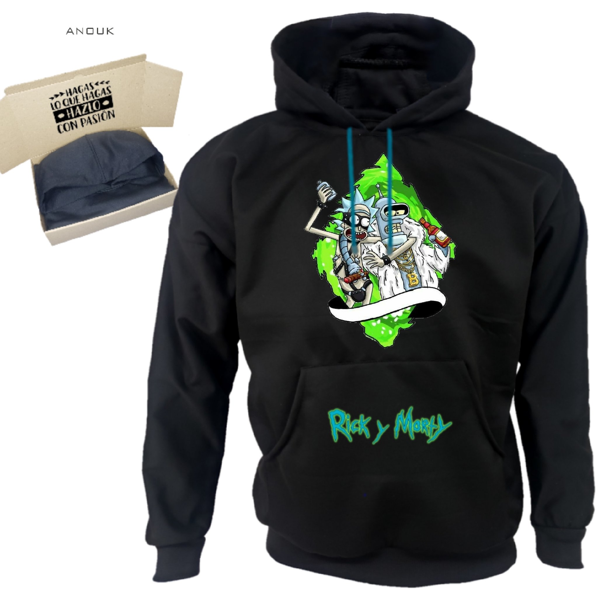 Buzo Personalizado Rick And Morty Alta calidad Algod n de 280gr Estampado con Capota