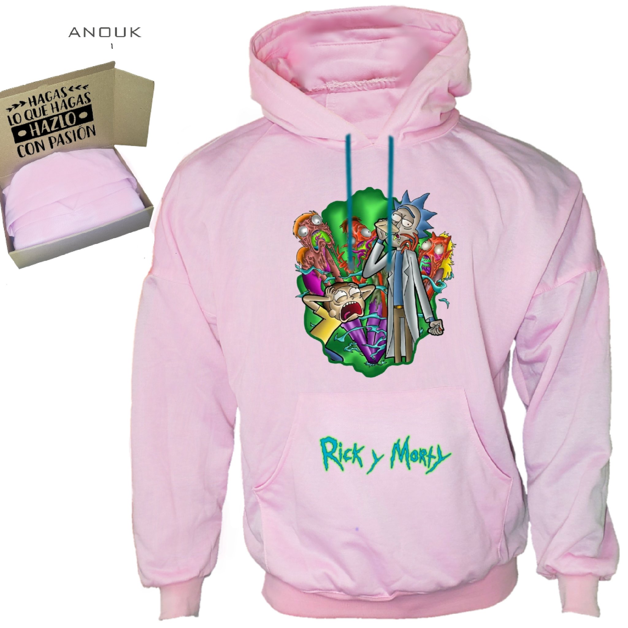 Buzo Personalizado Rick And Morty Alta calidad Algod n de 280gr Estampado con Capota