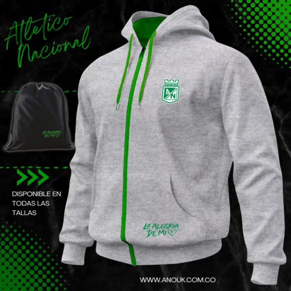 Chaqueta Atlético Nacional Algodón Perchado en Tula - Image 4