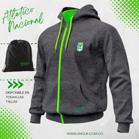Chaqueta Atlético Nacional Algodón Perchado en Tula - Image 3
