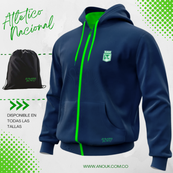 Chaqueta Atlético Nacional Algodón Perchado en Tula - Image 5